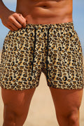 Mens Swim Trunks Beachwear - Leopard Print