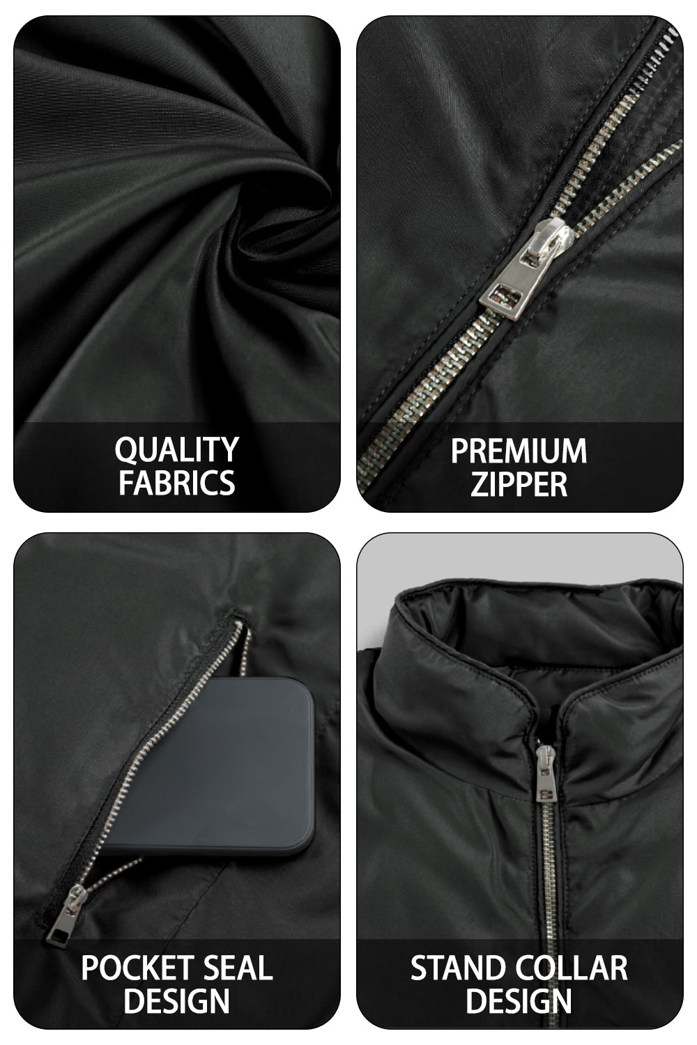 Men's Quilted Vest - Black