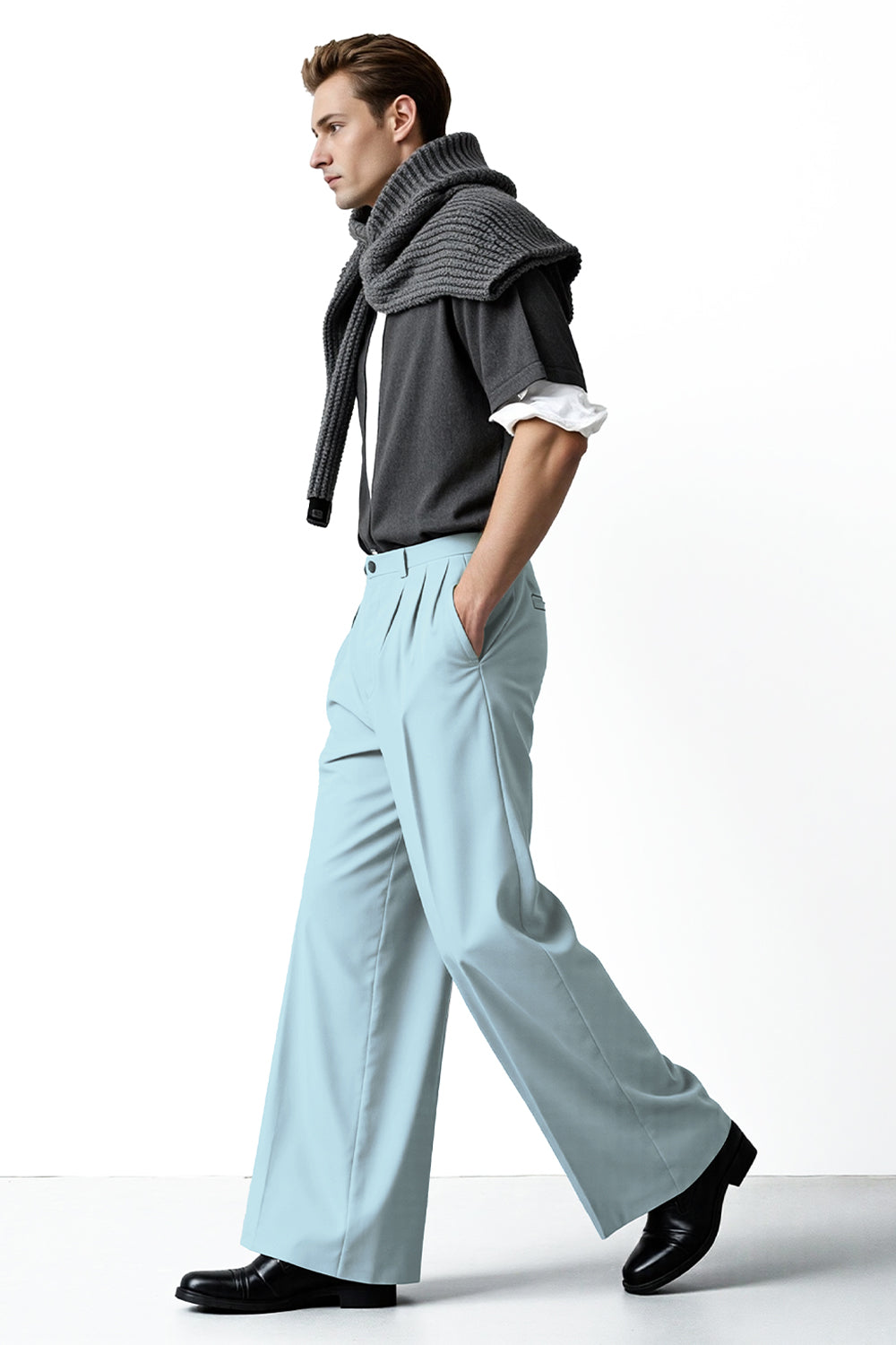 Men's Relaxed Baggy Pant - Light Blue