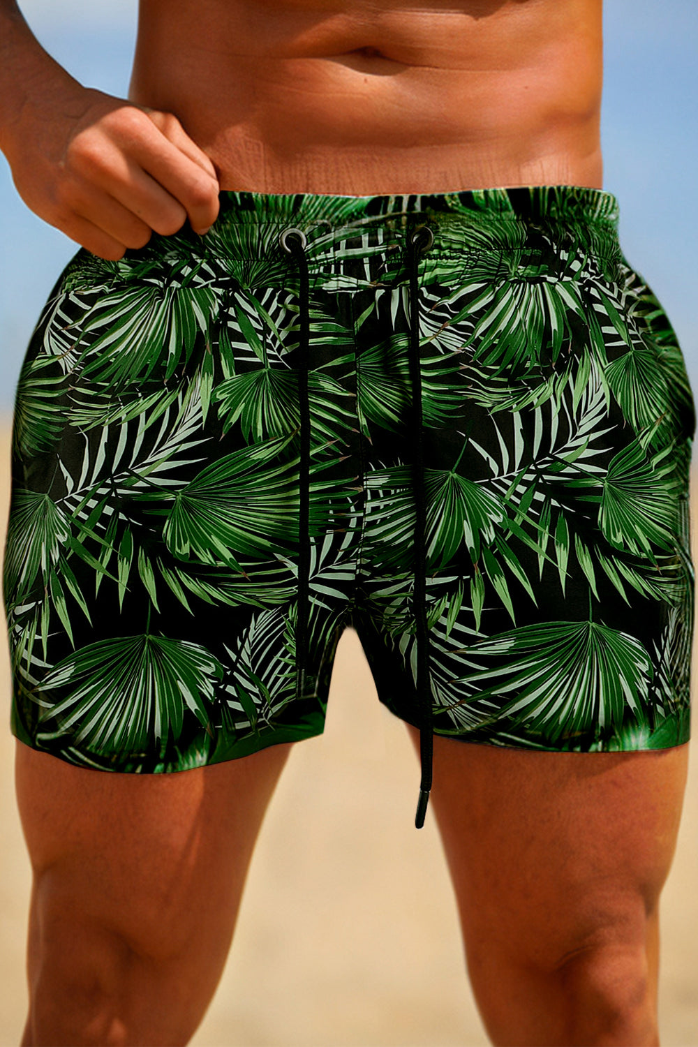 Mens Swim Trunks Beachwear - Green