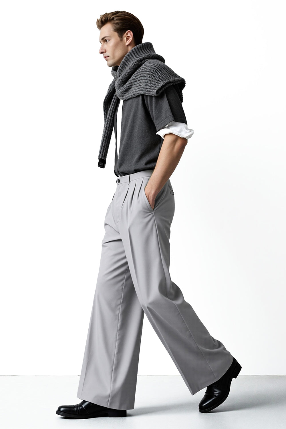 Men's Relaxed Baggy Pant - Light Grey