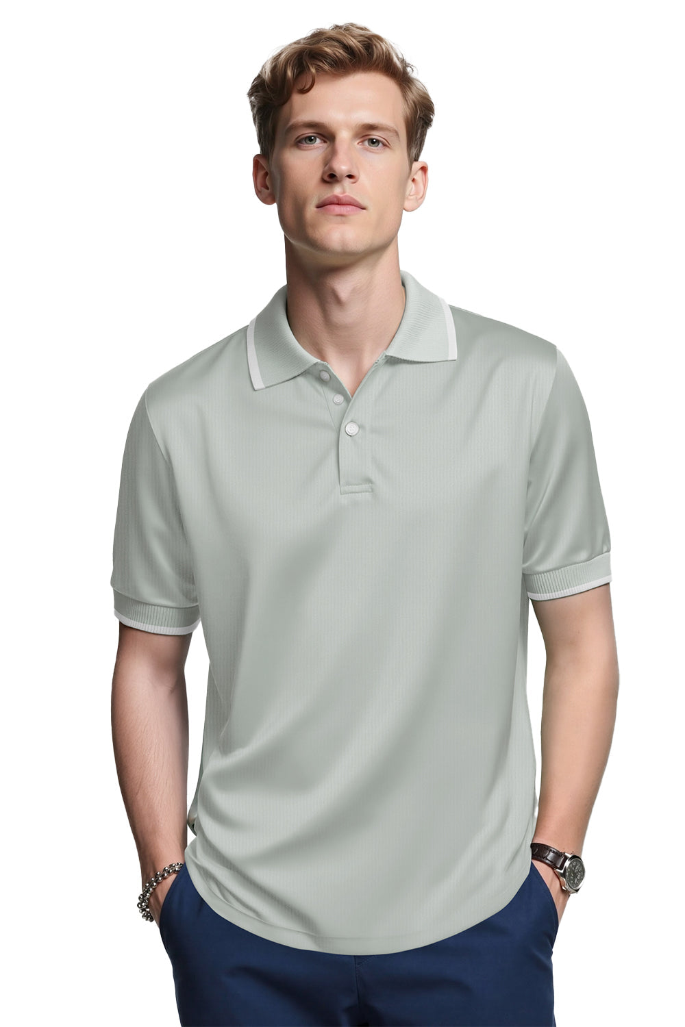 Men's High Quality Slim Fit Polo Shirt - Grey
