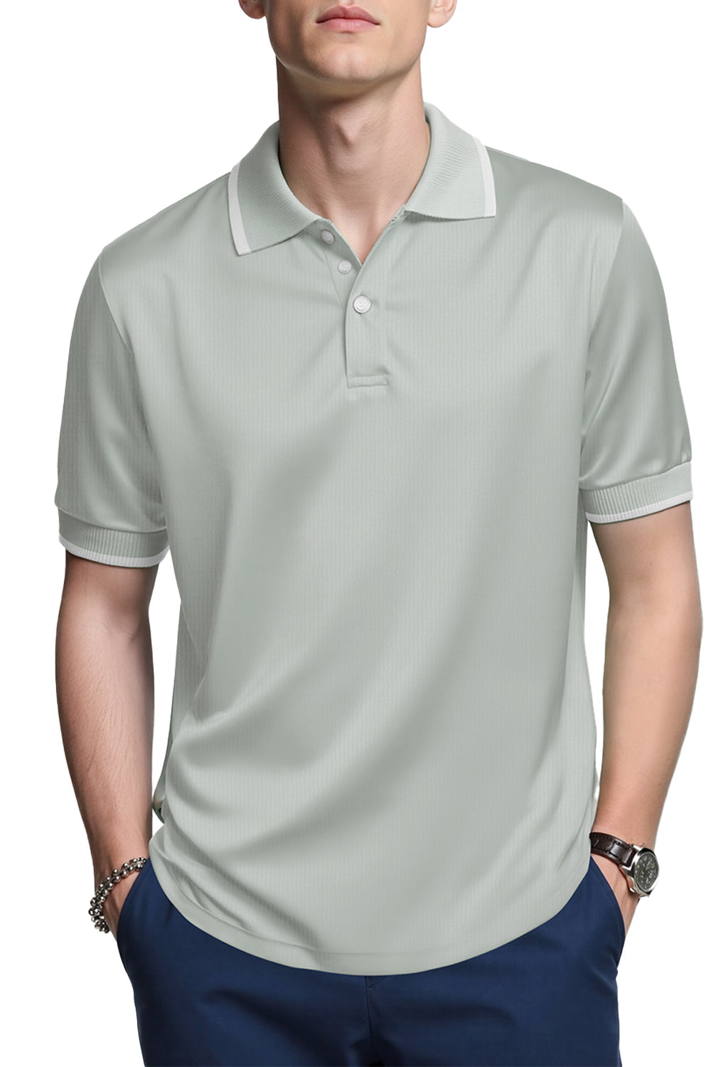 Men's High Quality Slim Fit Polo Shirt - Grey