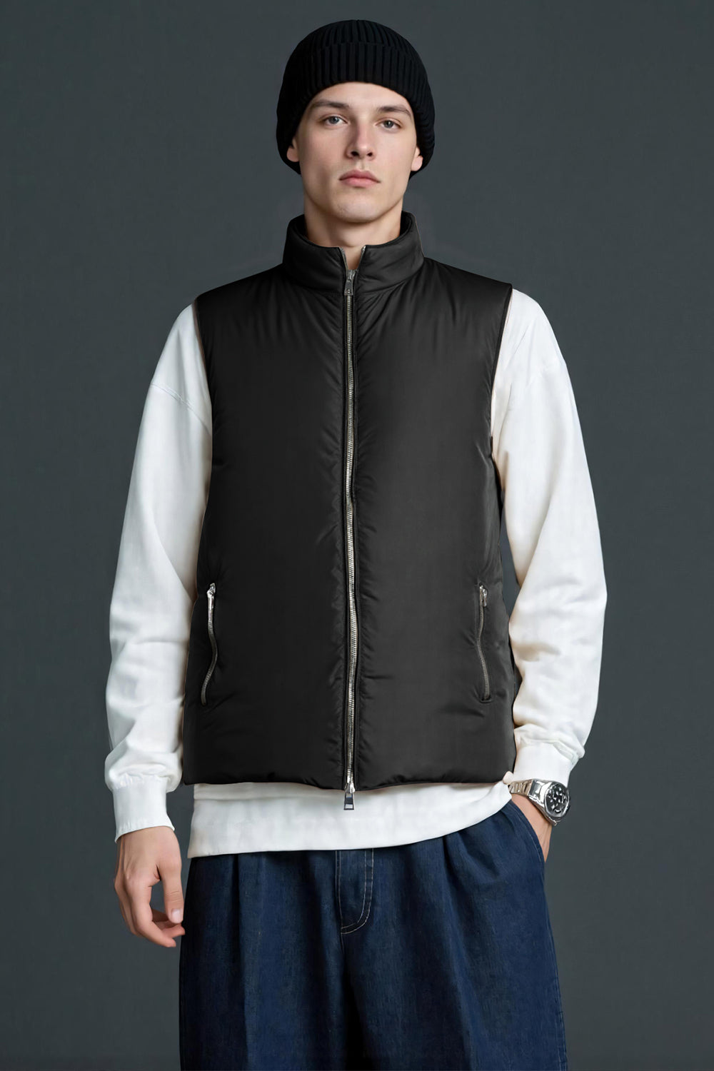 Men's Quilted Vest - Black