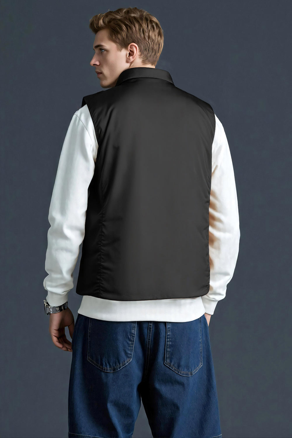Men's Quilted Vest - Black