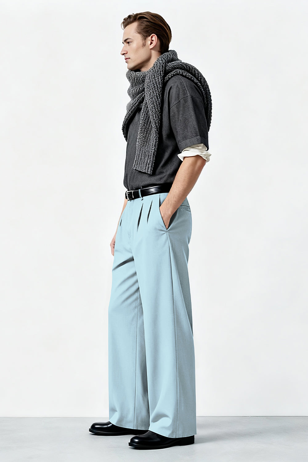 Men's Relaxed Baggy Pant - Light Blue