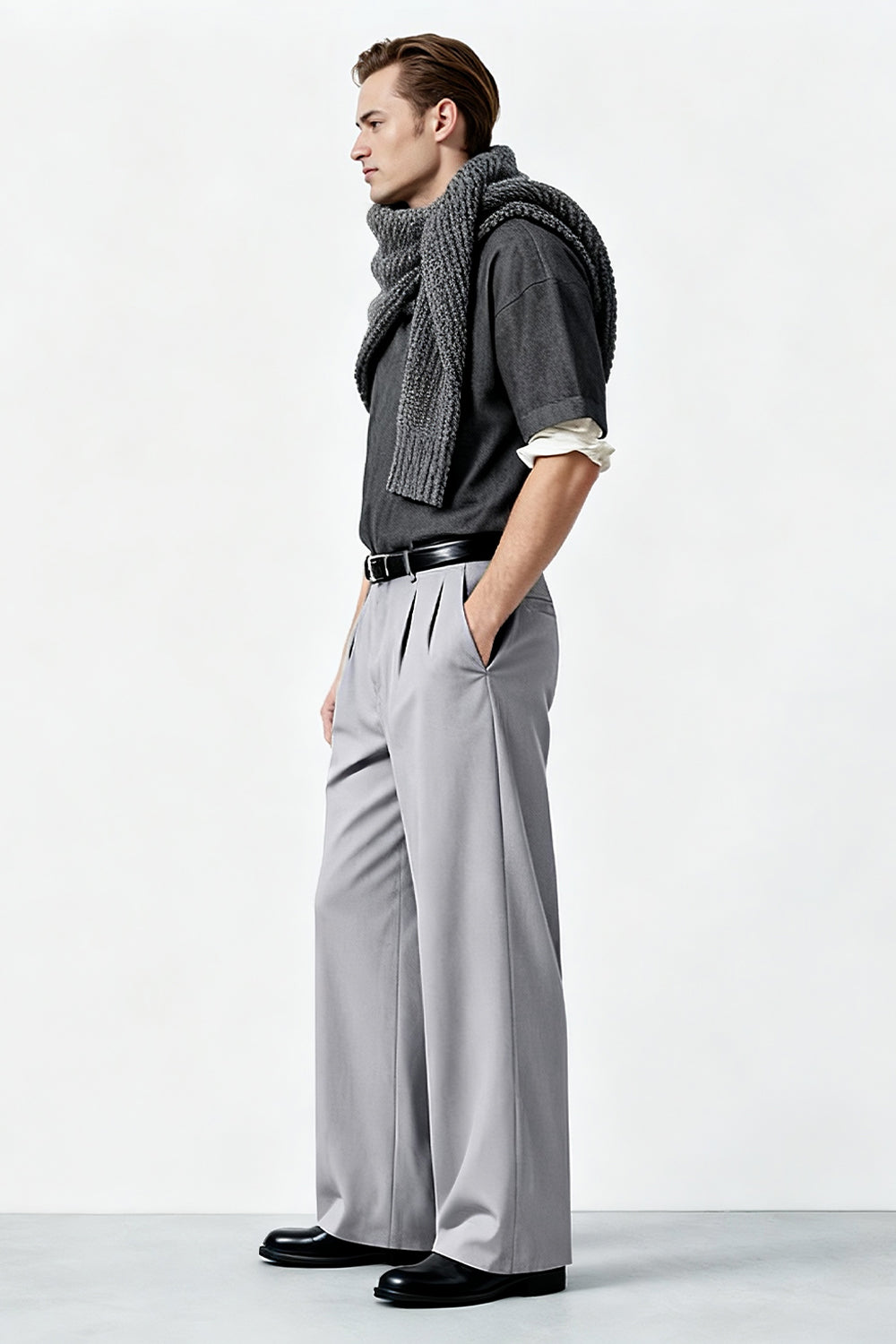 Men's Relaxed Baggy Pant - Light Grey