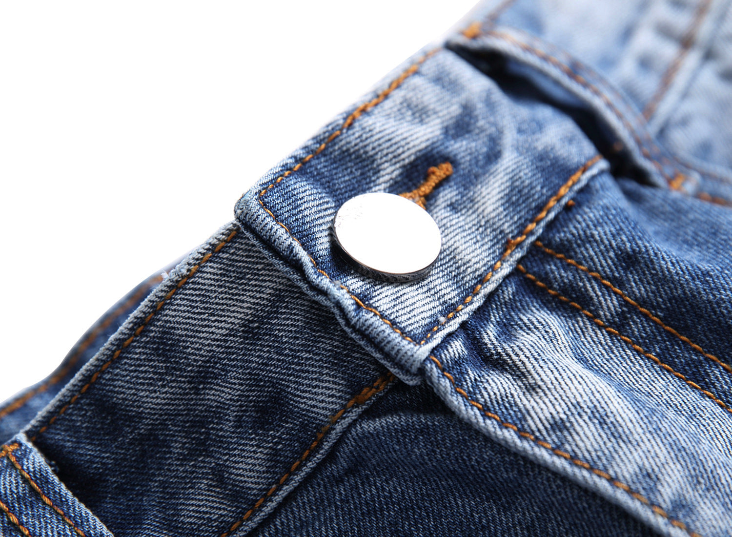 Men's blue patch ripped jeans
