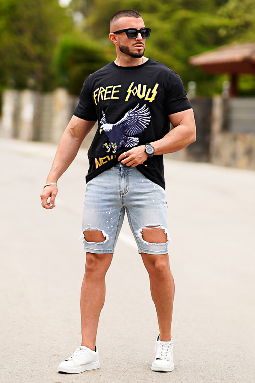 Men's Ripped Short - Blue