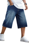 Men's Loose Denim Short - Drak Blue