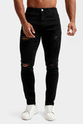 Men's Black Stretch Jean - Ripped
