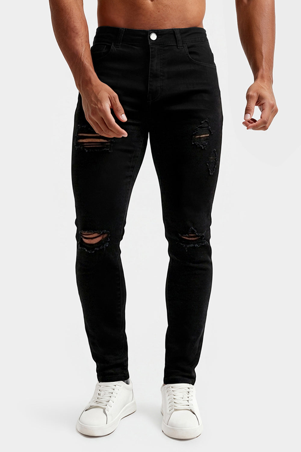 Men's Black Stretch Jean - Ripped