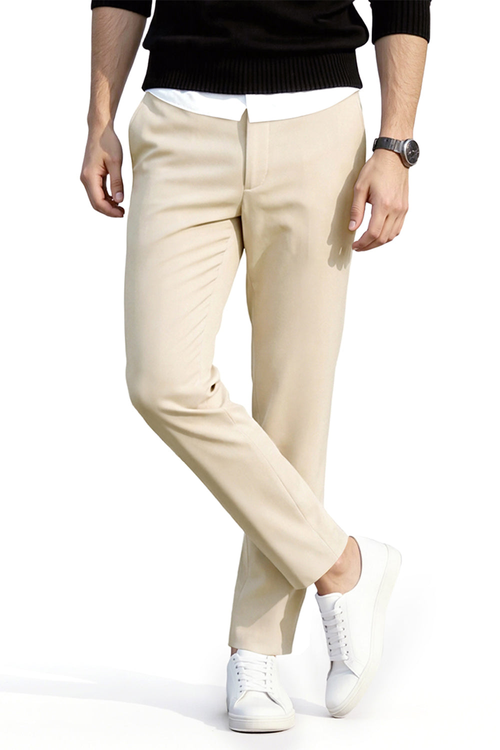 Men's Slim Fit Dress Pant - Beige