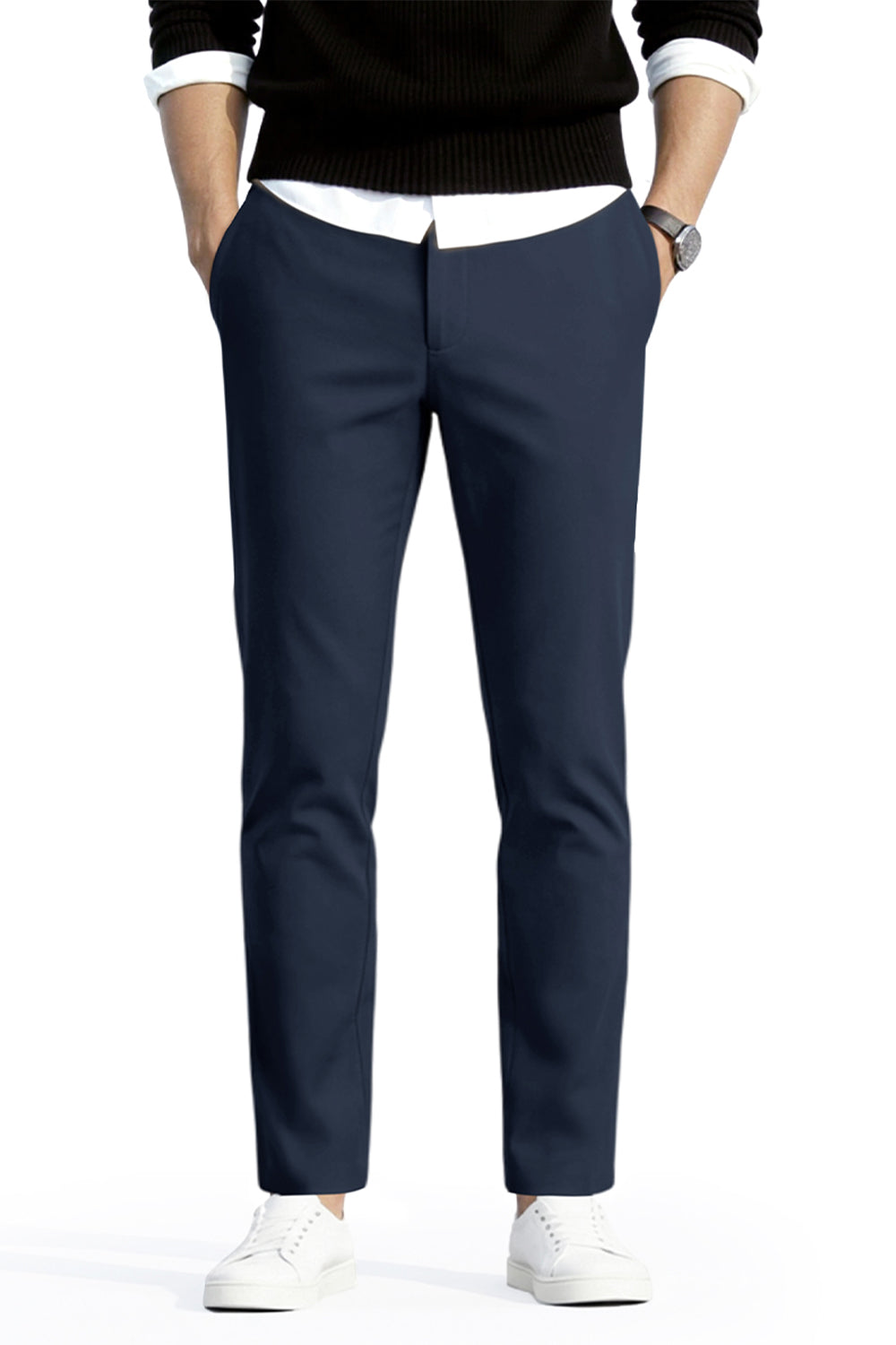 Men's Slim Fit Dress Pant - Dark Blue