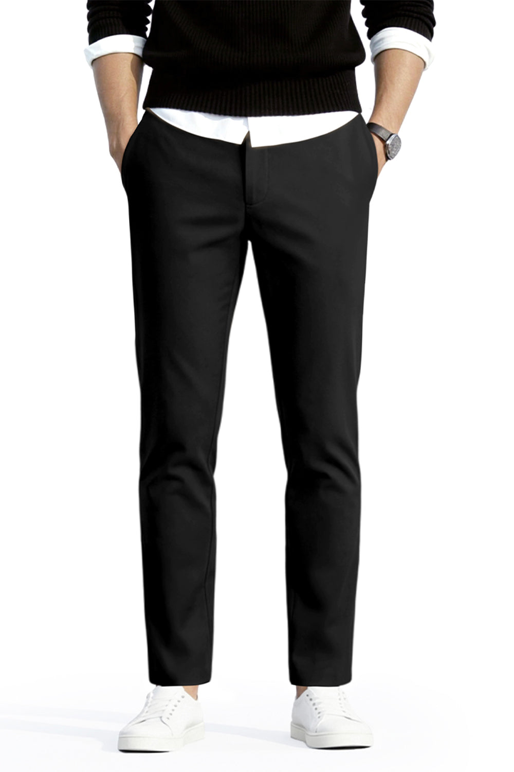 Men's Slim Fit Dress Pant - Black
