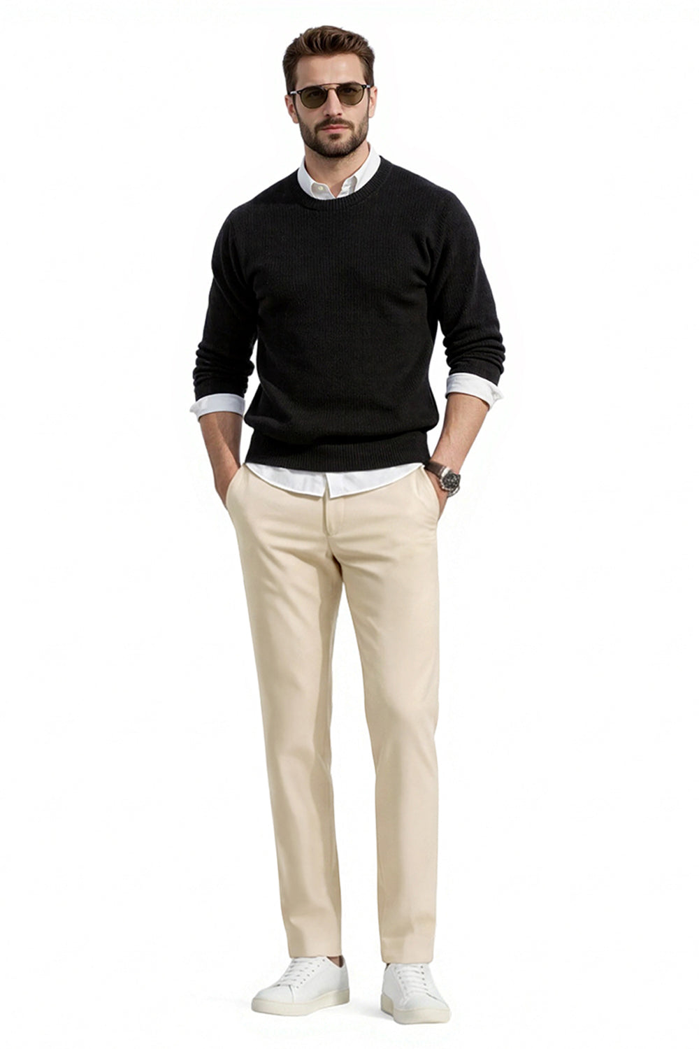 Men's Slim Fit Dress Pant - Beige