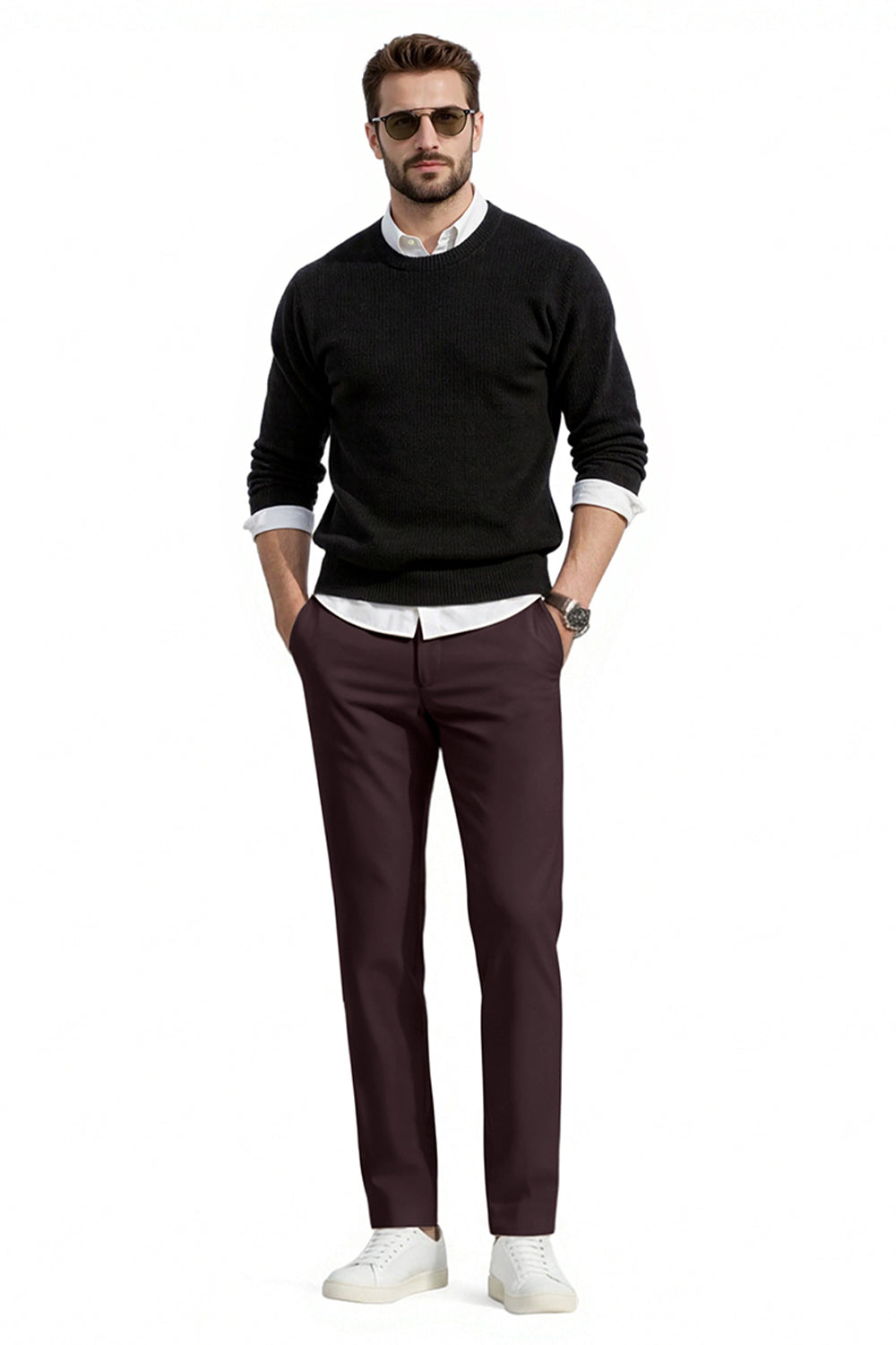 Men's Slim Fit Dress Pant - Brown