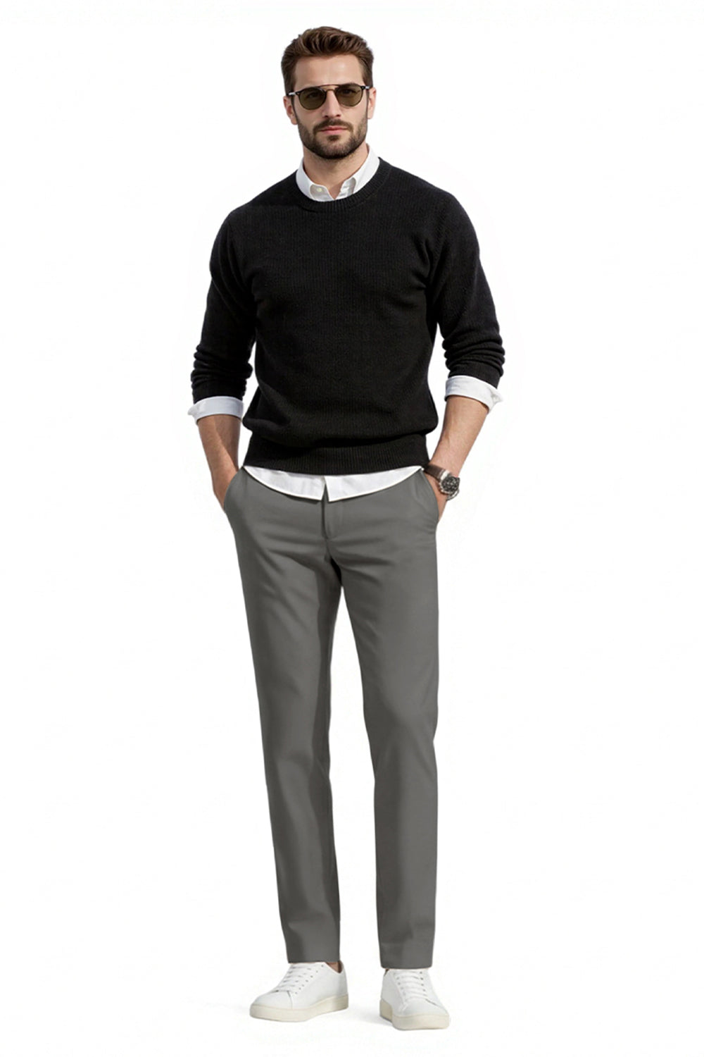Men's Slim Fit Dress Pant - Grey