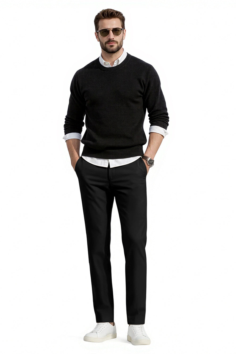 Men's Slim Fit Dress Pant - Black