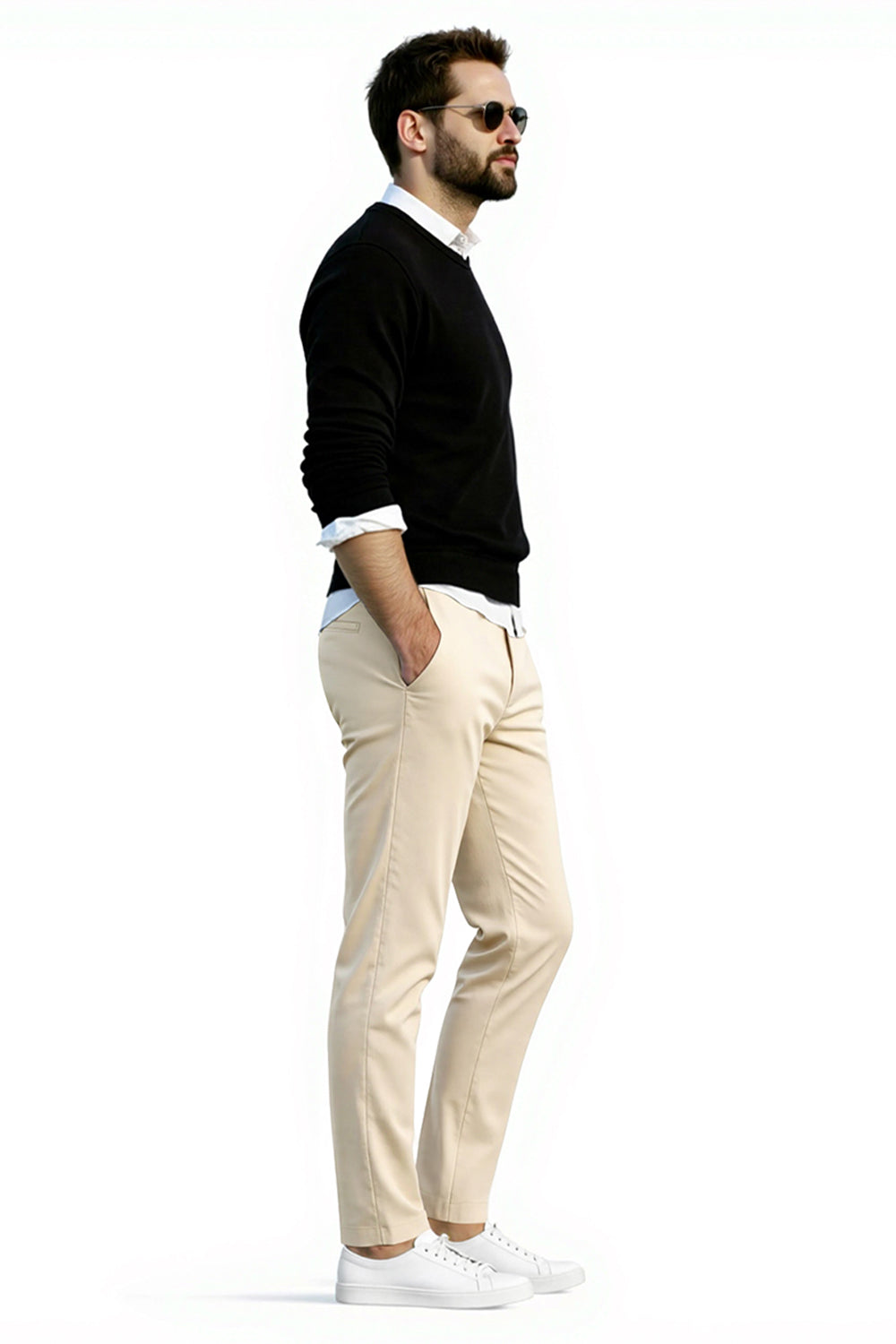 Men's Slim Fit Dress Pant - Beige