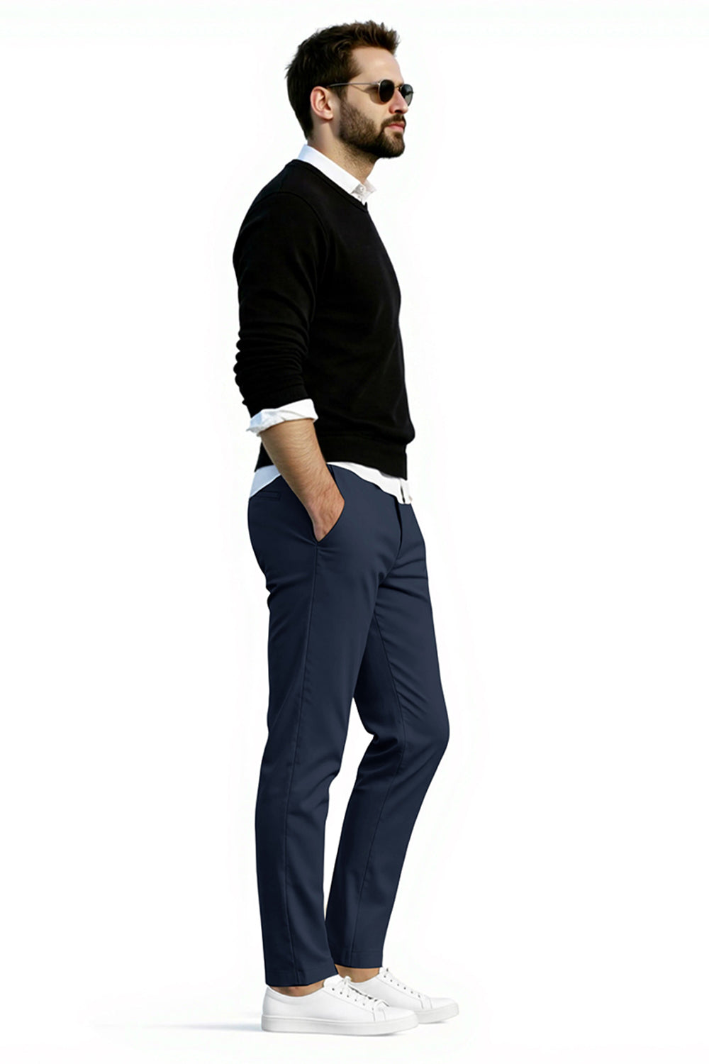 Men's Slim Fit Dress Pant - Dark Blue