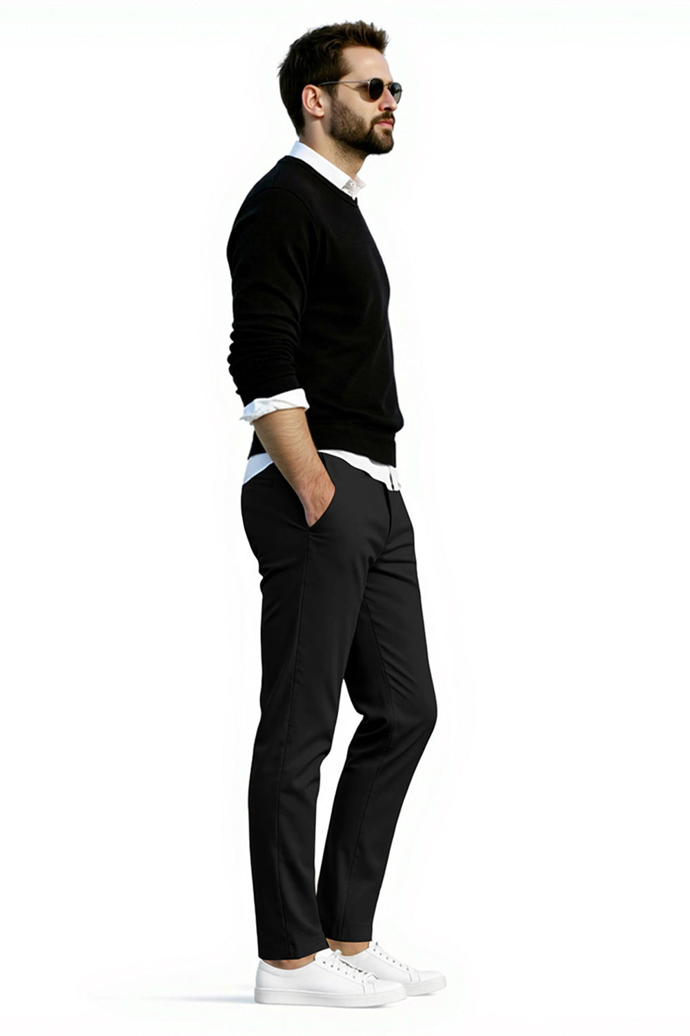 Men's Slim Fit Dress Pant - Black