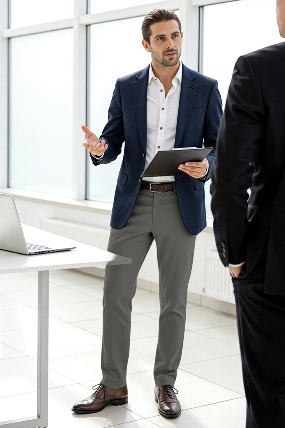 Men's Slim Fit Dress Pant - Grey