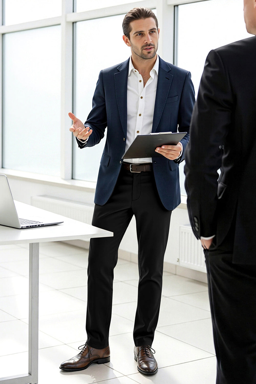 Men's Slim Fit Dress Pant - Black