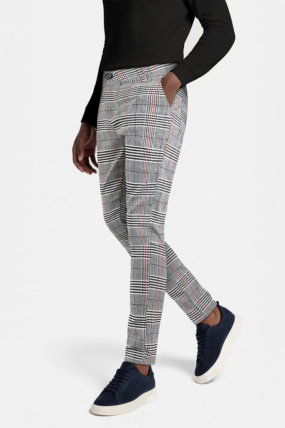 Men's Elastic Skinny Pant - Grey Lattice