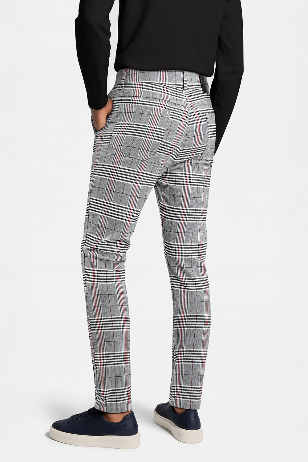 Men's Elastic Skinny Pant - Grey Lattice
