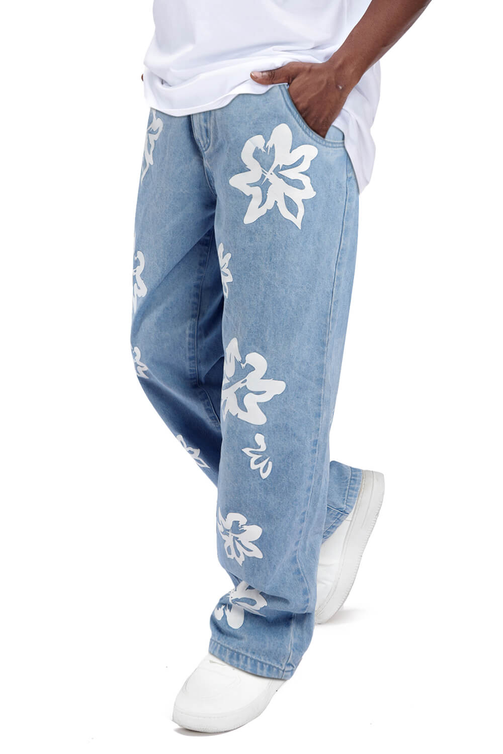 Men's Straight Jean - Blue & Printed