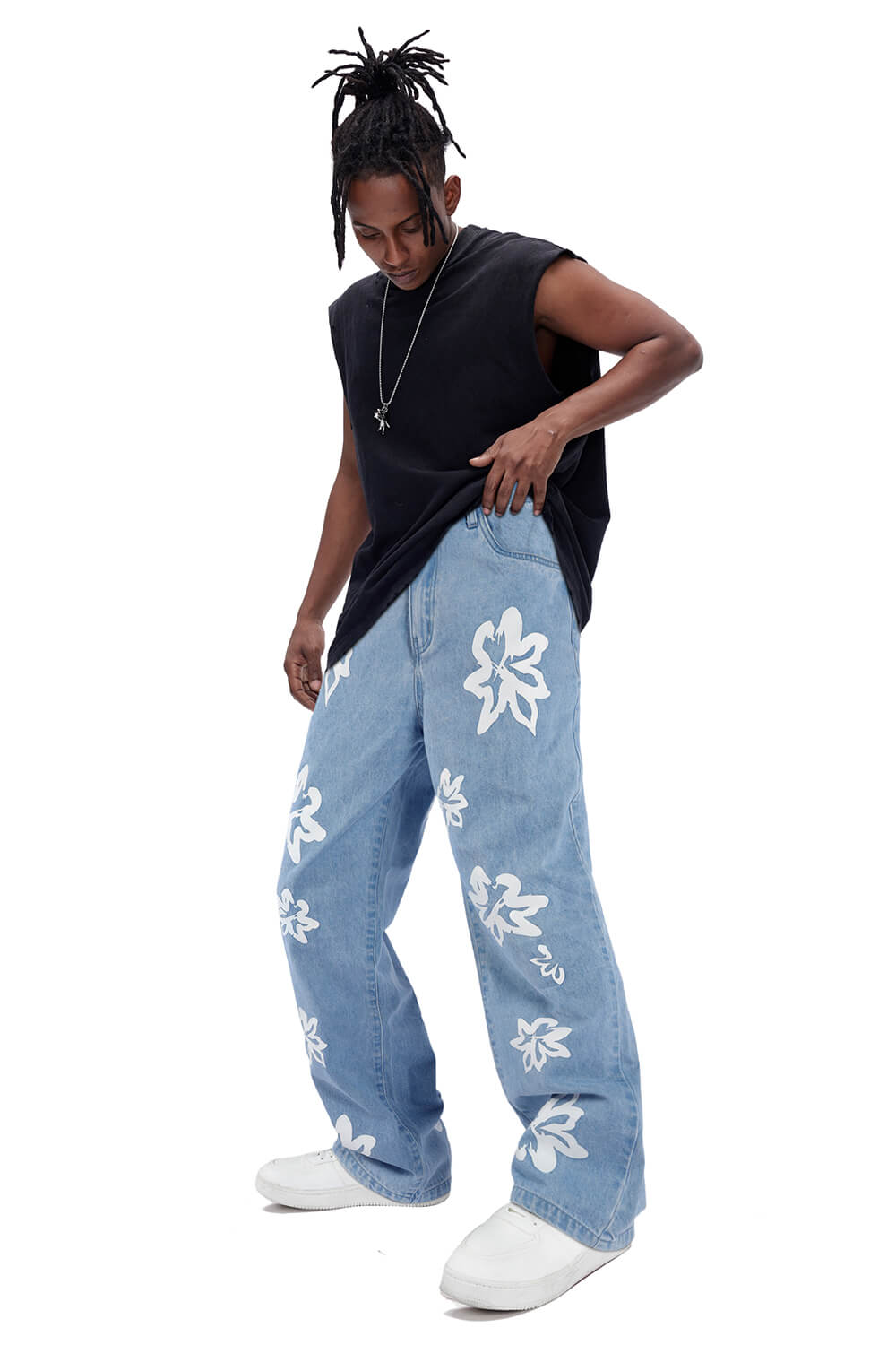 Men's Straight Jean - Blue & Printed