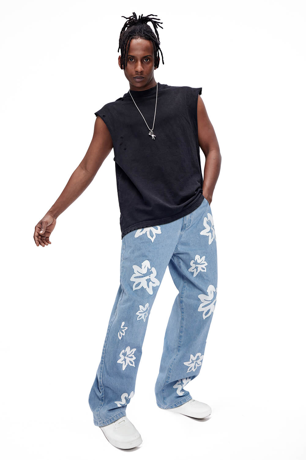 Men's Straight Jean - Blue & Printed