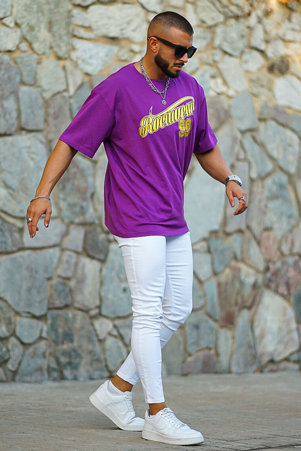 Mens Skinny Jean - White/ Black & Comfortable
