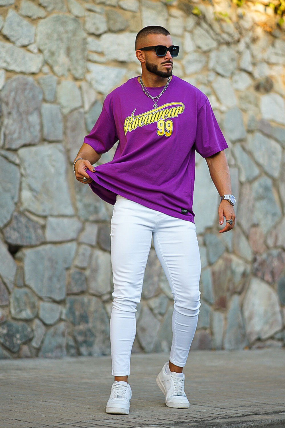 Mens Skinny Jean - White/ Black & Comfortable