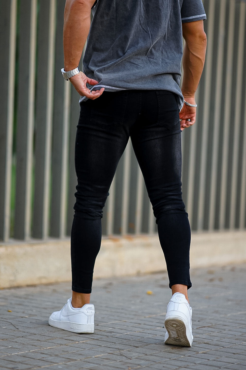 Mens Black Stylish Skinny Jeans Stretch Jeans For Men