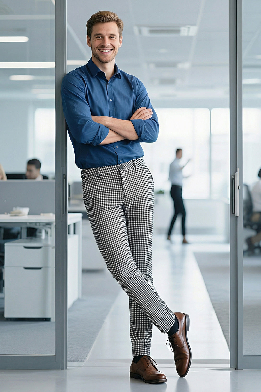 Men's Plaid Pant - Black & White