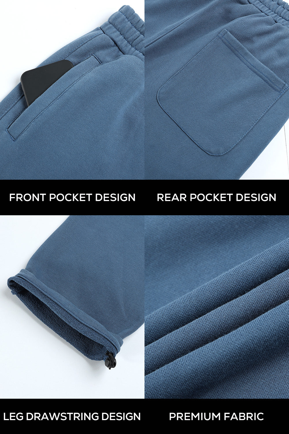 Mens Loose Casual Pant - Blue