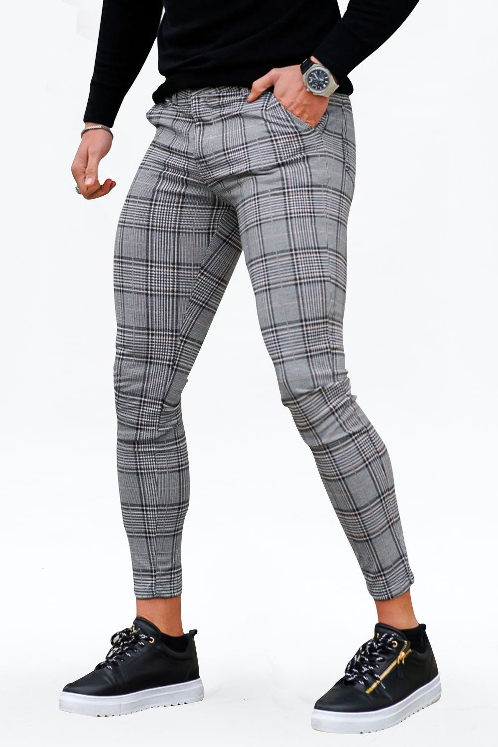Men's Grey Check Trouser