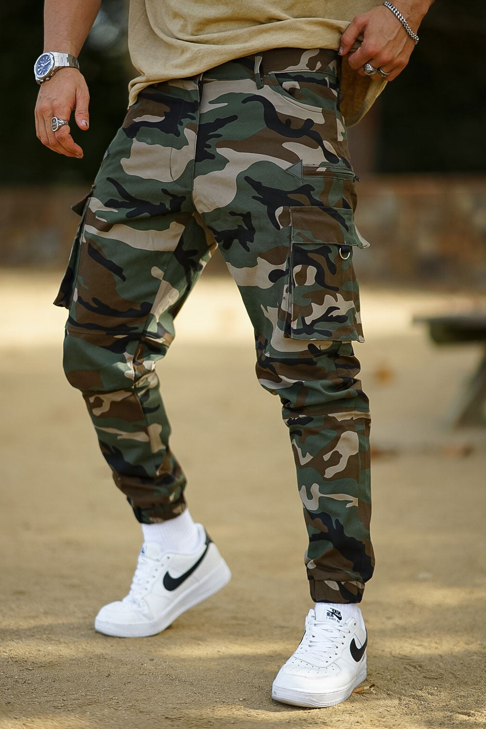 Men's Camouflage Cargo Pant - Army Green