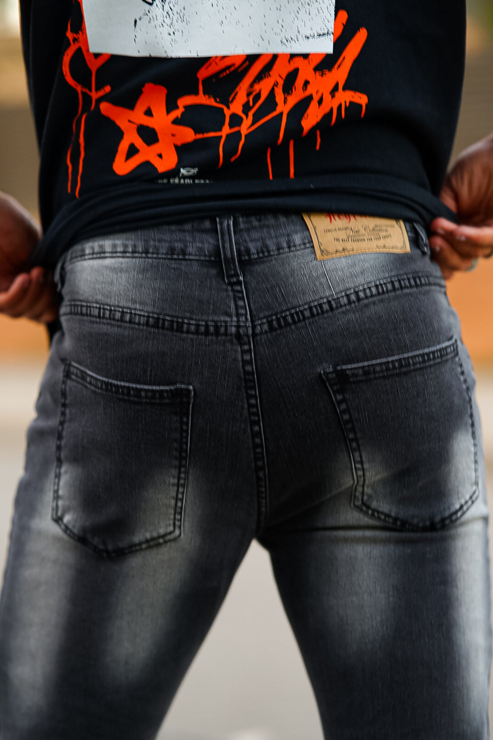 Men‘s Vintage washed stacked jeans Stretch Jeans