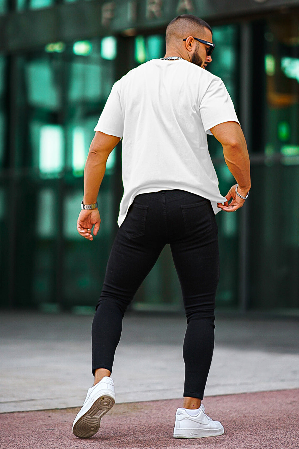 Mens Skinny Jean - White/ Black & Comfortable