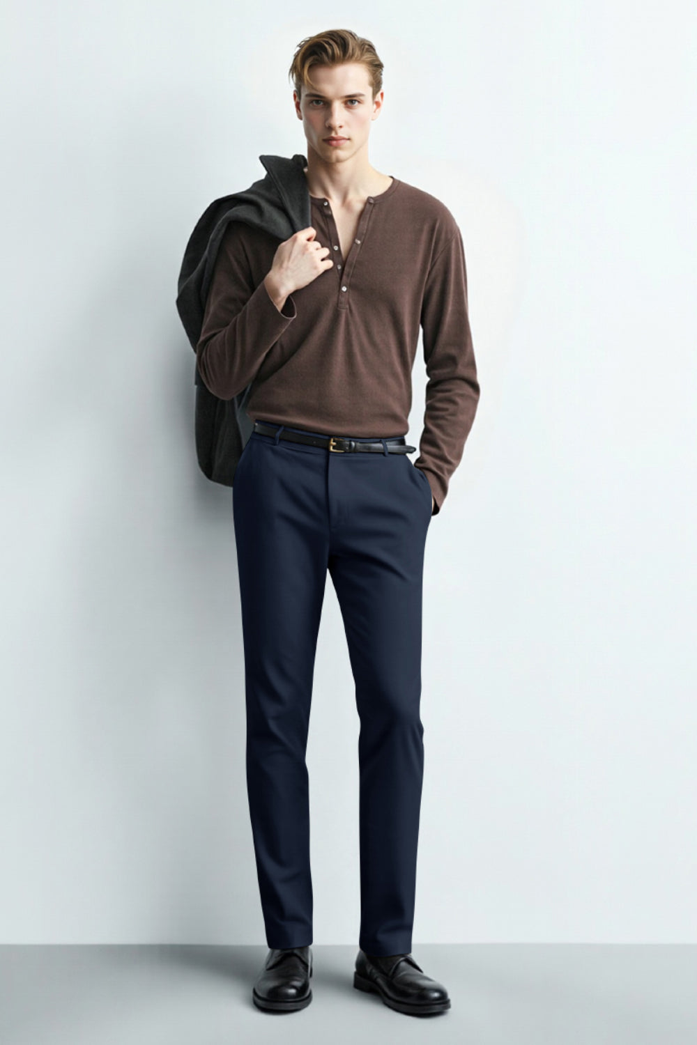 Men's Slim Fit Dress Pant - Dark Blue
