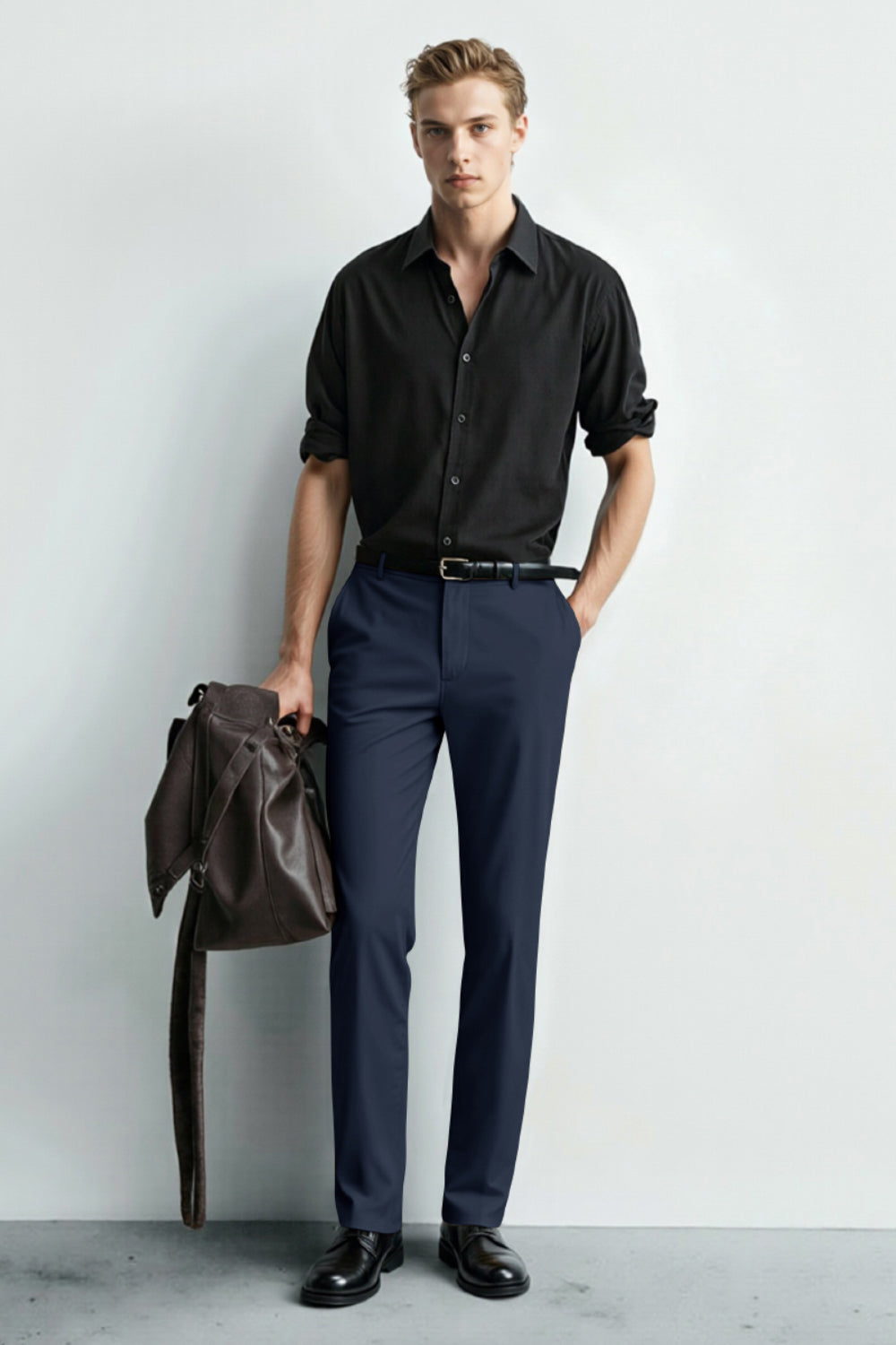 Men's Slim Fit Dress Pant - Dark Blue