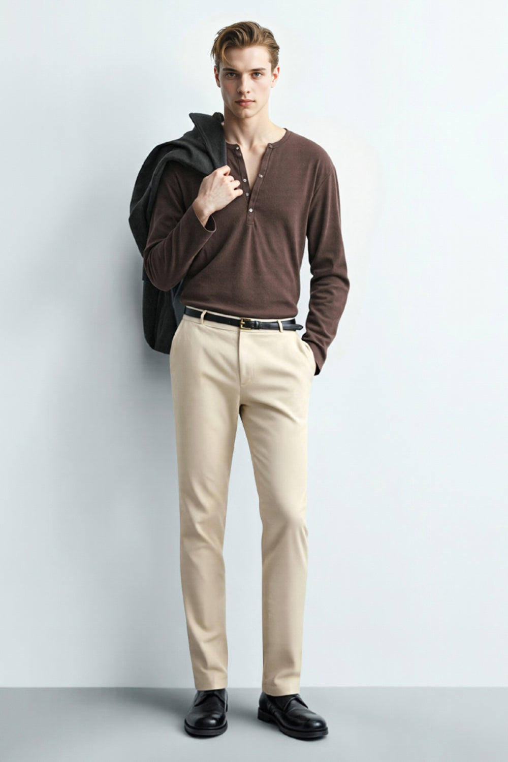 Men's Slim Fit Dress Pant - Beige