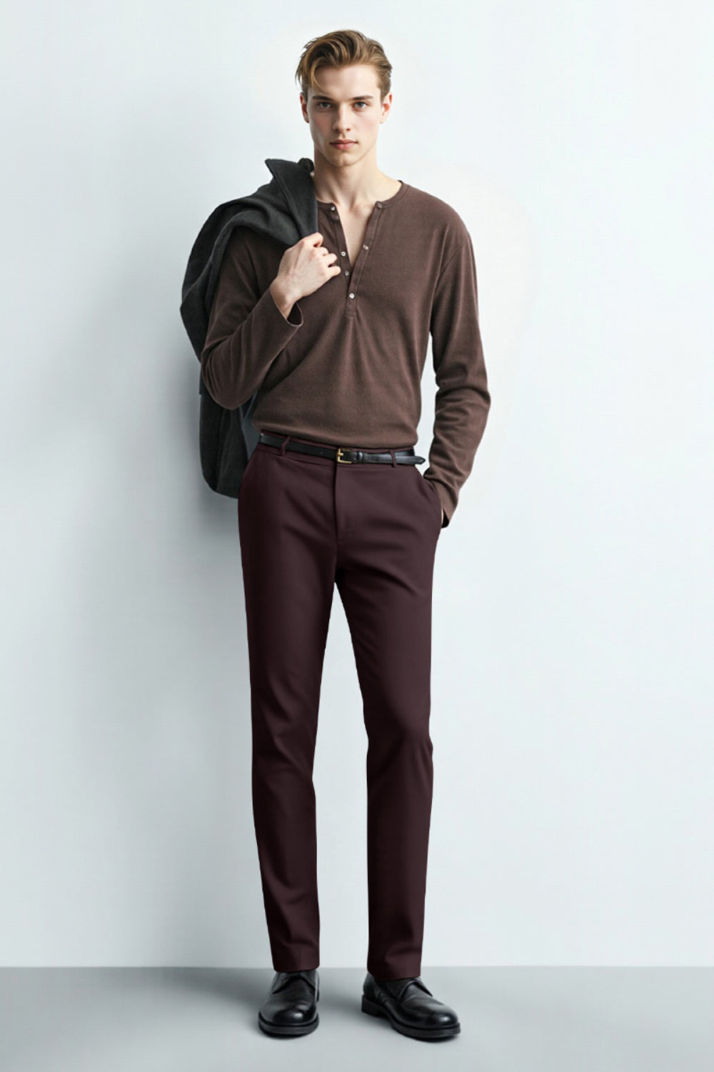 Men's Slim Fit Dress Pant - Brown