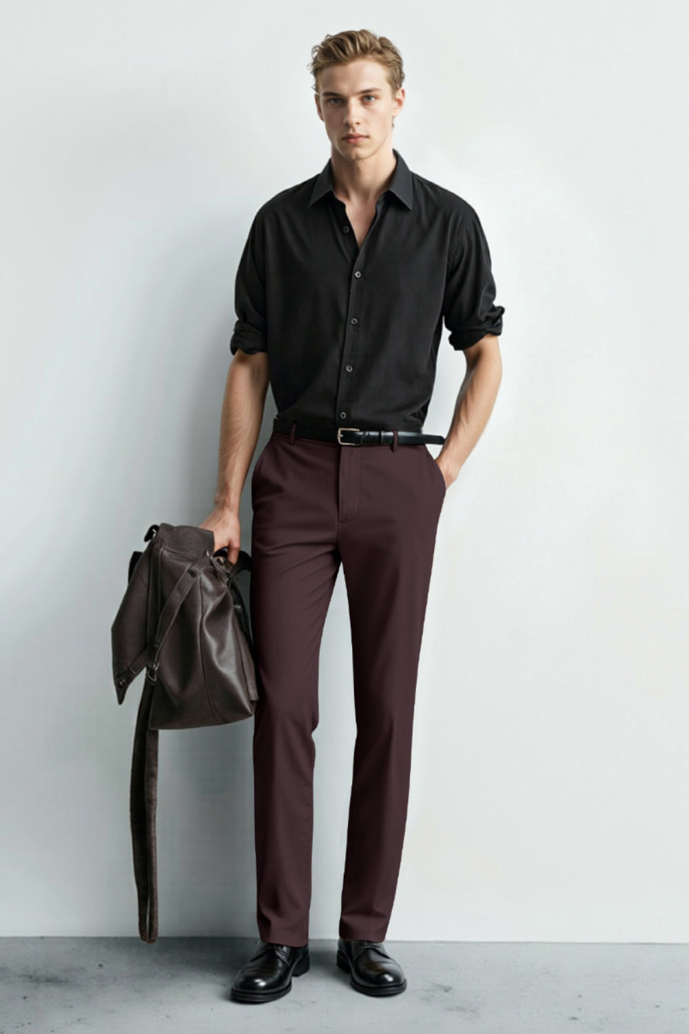 Men's Slim Fit Dress Pant - Brown