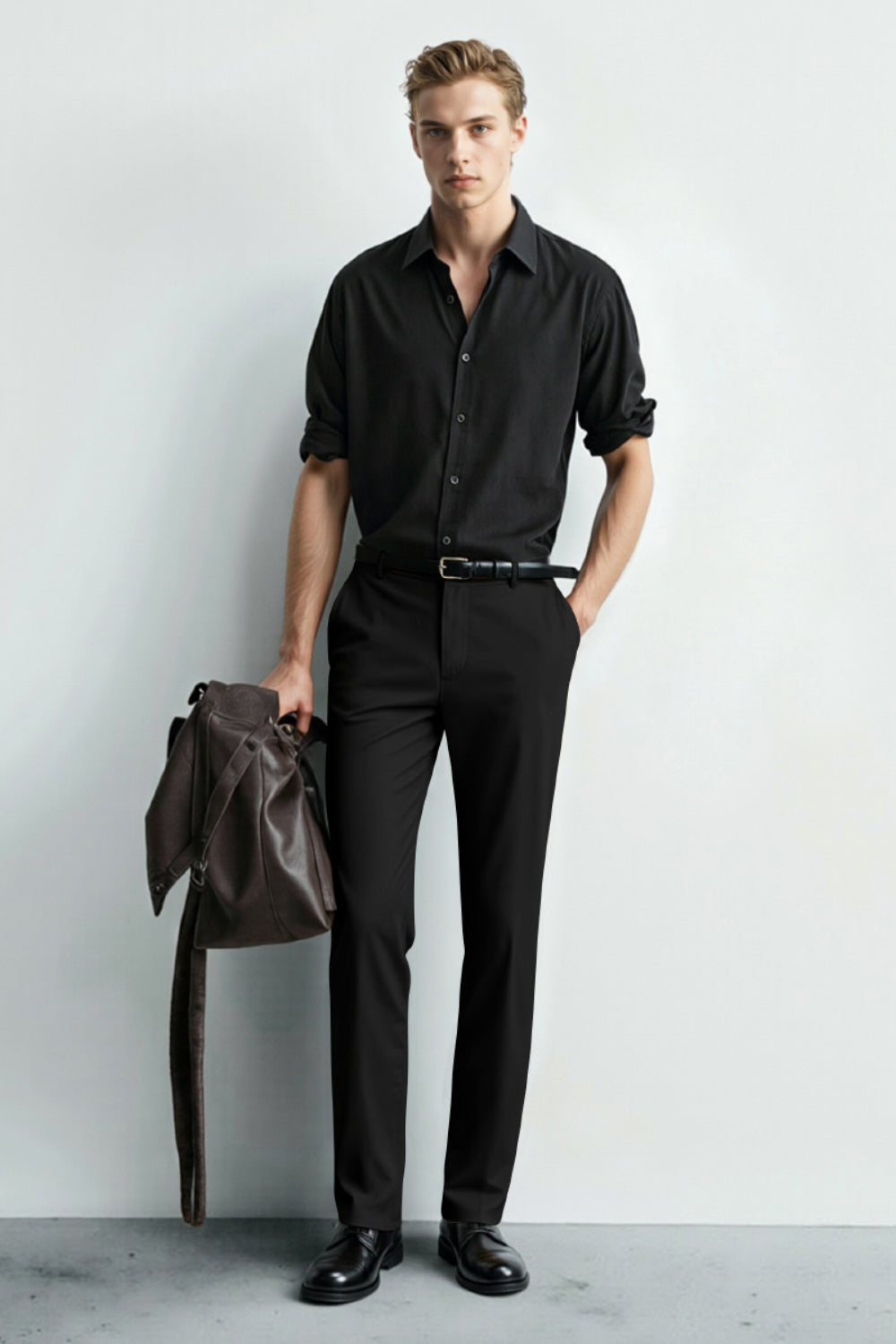 Men's Slim Fit Dress Pant - Black