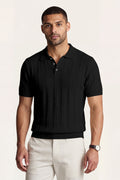 Men's High Quality Knitting Polo Shirt - Black