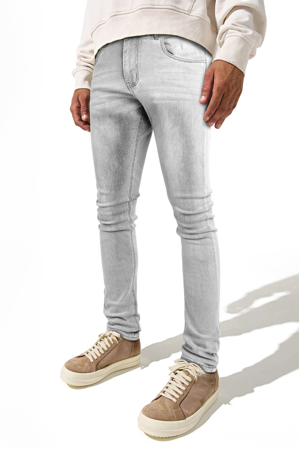 Men‘s Washed Skinny Marble Jean - Grey